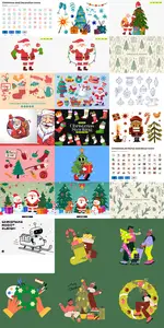 24 Christmas and Happy New Year Design Elements Bundle 2