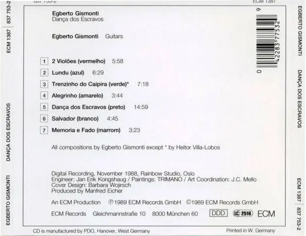 Egberto Gismonti - Dança dos Escravos (1989) {ECM 1387}