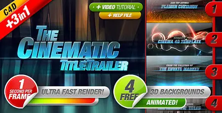 After Effects & Cinema 4D Projects - Cinematic Titles 3 in 1