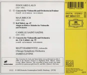 Matt Haimovitz, James Levine - Saint-Saëns, Lalo: Cello Concertos, Bruch: Kol Nidrei (1999)