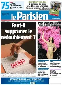 Le Parisien + Cahier Paris du Vendredi 8 Juin 2012