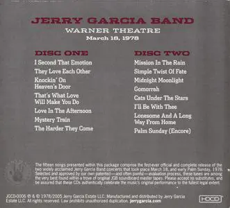 Jerry Garcia Band - Warner Theatre March 18, 1978 (2005) {JGE}