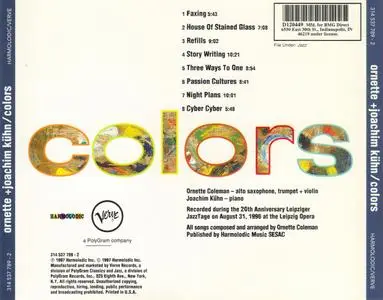 Ornette Coleman and Joachim Kuhn - Colors (1996) {Verve 314 537 789-2}