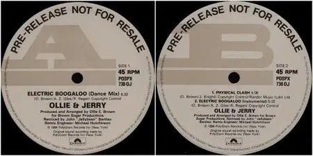 Ollie & Jerry - Electric Boogaloo (Dance Mix) (UK 12" single) (vinyl rip) (1984) {Polydor}