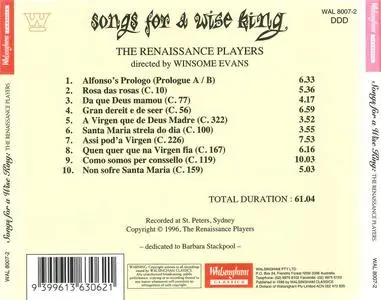 Songs for a Wise King - Cantigas de Santa Maria, Vol. I - The Renaissance Players (1996) {Walsingham Classics WAL8007-2}