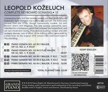 Kemp English - Koželuch: Complete Keyboard Sonatas, Vol. 11 (2018)