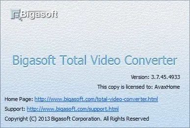 Bigasoft Total Video Converter 3.7.45.4933