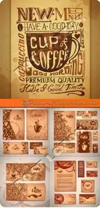 Coffee banner and business elements vector