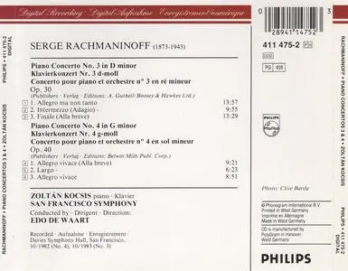 Zoltán Kocsis, Edo de Waart, San Francisco Symphony - Sergei Rachmaninov: Piano Concertos 3 & 4 (1984)