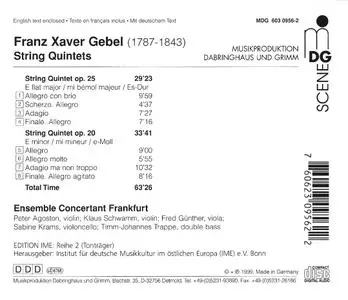 Ensemble Concertant Frankfurt - Gebel: String Quintets (2000)