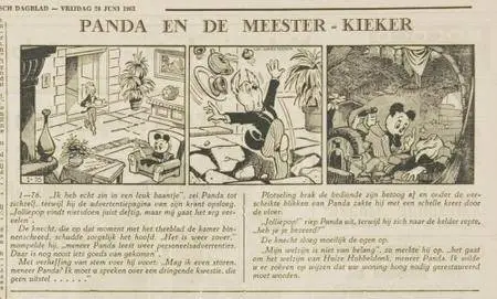 Kranten Strips 00 Panda V076 Panda En De Meester Kieker Leidsch Dagblad 1963