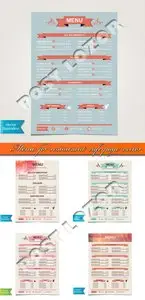 Menu for restaurant cafe page vector