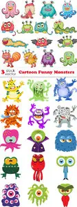 Vectors - Cartoon Funny Monsters