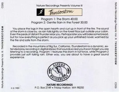 Nature Recordings - ...Presents Volume III: Thunderstorm (1989) {Nature Recordings} **[RE-UP]**