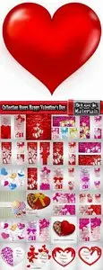 Vector Flyers and Banners Happy Valentines Day 25 EPS