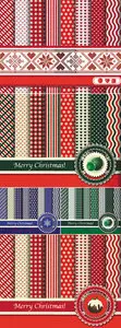 Christmas Scrapbook Patterns Vector