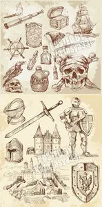 Vintage pirate & knight