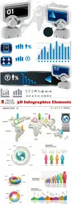 Vectors - 3D Infographics Elements