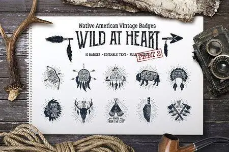 CreativeMarket - Wild at Heart (Vintage Badges part2)