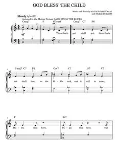 God Bless' The Child - Billie Holiday (Easy Piano)
