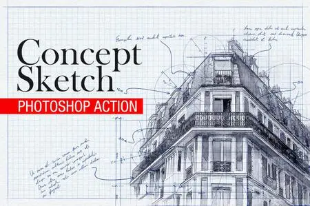 Concept Sketch - Photoshop Action (Envato Elements)