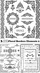 Vectors - Floral Borders Elements 2