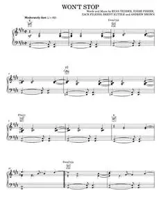 Won't Stop - Timbaland featuring OneRepublic (Piano-Vocal-Guitar)