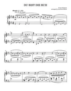 Du Bist Die Ruh (You Are My Peace) - S Schubert (Piano Solo)