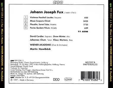 Martin Haselböck, Wiener Akademie - Johann Joseph Fux: Missa Corporis Christi, Motets (1997)
