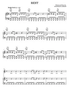 Rent - Jonathan Larson, Rent Movie (Piano-Vocal-Guitar)