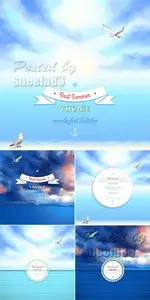Summer Voyage Backgrounds Vector