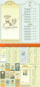 Menu cover for restaurant vector 4