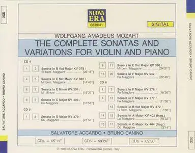 Salvatore Accardo, Bruno Canino - Mozart: The Complete Sonatas and Variations for Violin and Piano (1989)