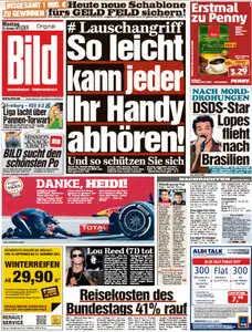 Bild Zeitung vom 28 Oktober 2013