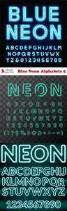 Vectors - Blue Neon Alphabets 5
