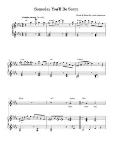Someday (You'll Be Sorry) - Louis Armstrong (Piano-Vocal-Guitar (Piano Accompaniment))