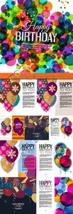 Happy Birthday to You template greeting card vector 6