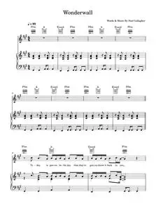 Wonderwall - Oasis (Piano-Vocal-Guitar (Piano Accompaniment))