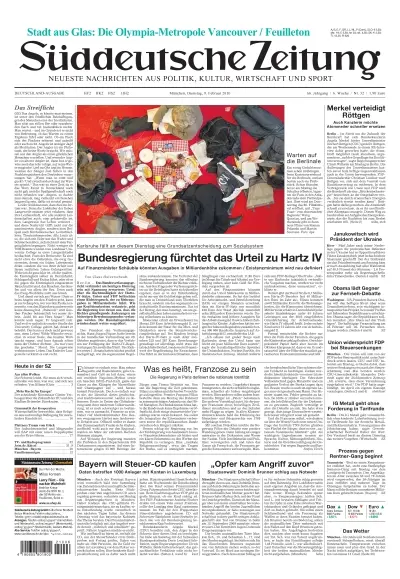 Sueddeutsche Zeitung vom 09.02.2010