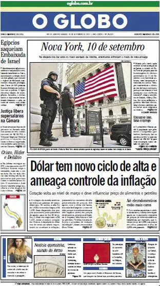Jornal O Globo - 10 de setembro de 2011