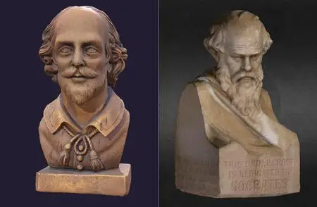 Bust of William Shakespeare and Bust of Socrates