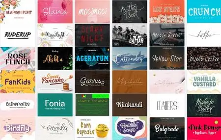 Mix Font Bundle 38 - 36 Premium Fonts