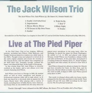 The Jack Wilson Trio - Live at The Pied Piper + 2 (1967) {Interplay Japan Mini LP DSD XQAM-1614 rel 2011}