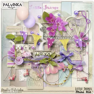 2 Vintage Flowers Mini Scrap Kits 