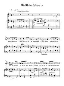 Die kleine Spinnerin, K.531 - Wolfgang Amadeus Mozart (Piano Vocal)