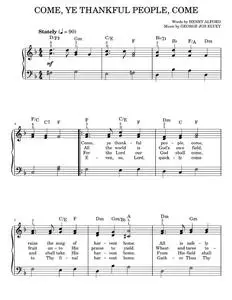Come, Ye Thankful People, Come - Henry Alford and George Job Elvey (Easy Piano)