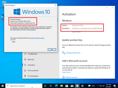 Windows 10 Pro 21H1 10.0.19043.1023 (x86/x64) Multilingual Preactivated