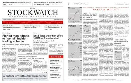 Stockwatch - Canada Daily – December 12, 2017