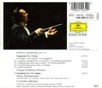 Chicago SO; Wiener Philharmoniker; Claudio Abbado - Gustav Mahler: Symphony No. 1; Symphony No. 10 (Adagio) (1988)