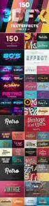 CreativeMarket - 150 3D Text Effects for Photoshop 2834709